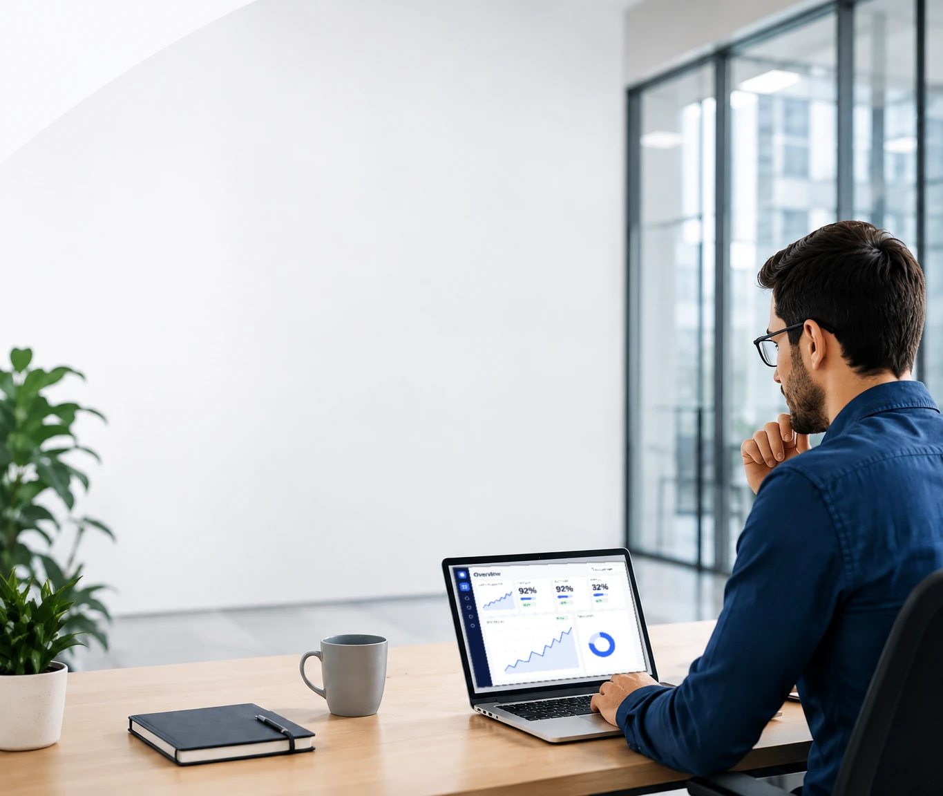 An analyst reviewing an Intelligent Analytics dashboard